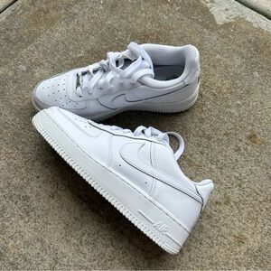 Womens All White Nike Air Force Ones Low Tops
